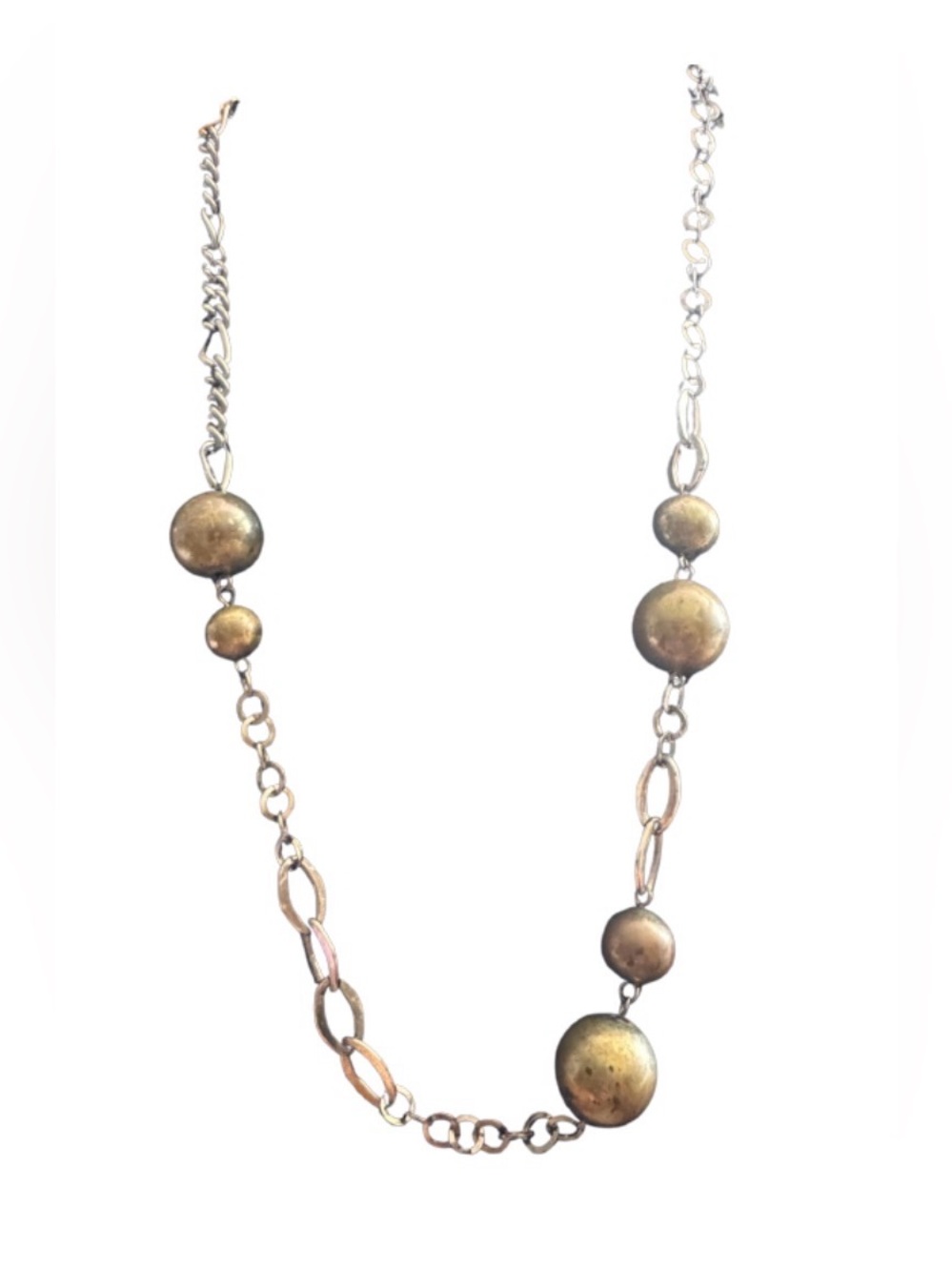 Handmade Gold Ball Black Necklace